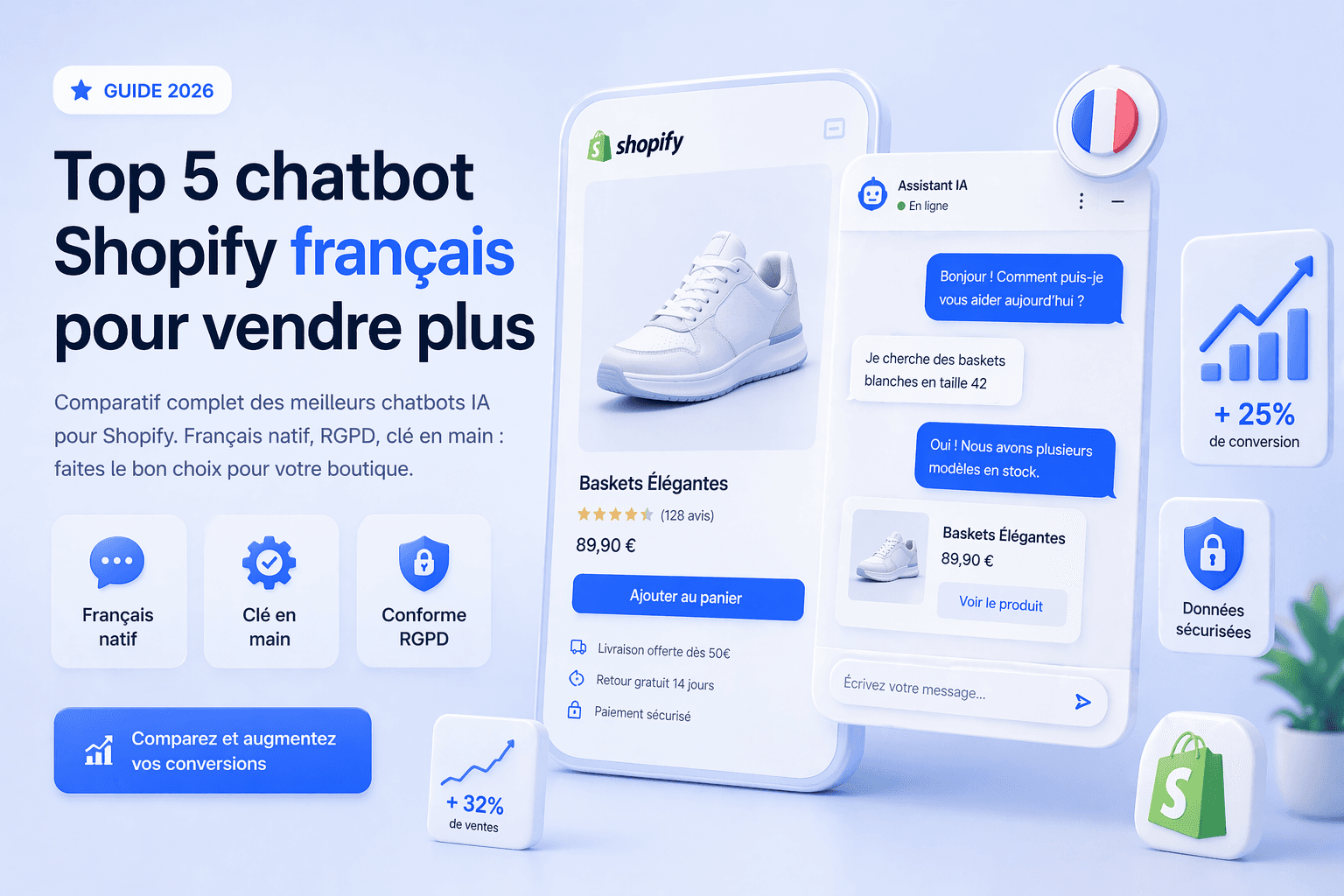 Top 5 chatbot Shopify français pour vendre plus (2026)